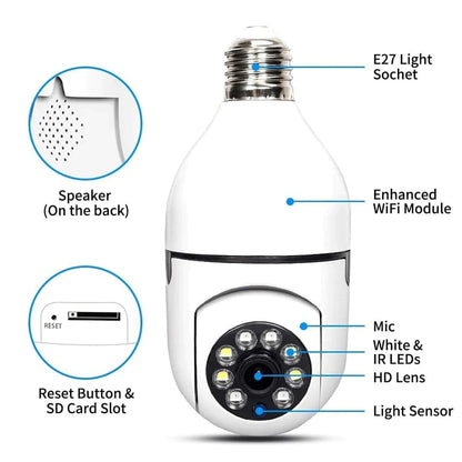 360° WiFi Bulb Surveillance Camera